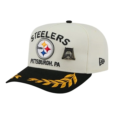 Pittsburgh Steelers Cream and Black 2025 NFL Draft New Era A-Frame 59FIFTY Fitted Hat