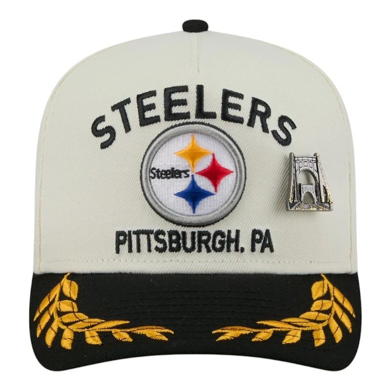 Pittsburgh Steelers Cream and Black 2025 NFL Draft New Era A-Frame 59FIFTY Fitted Hat