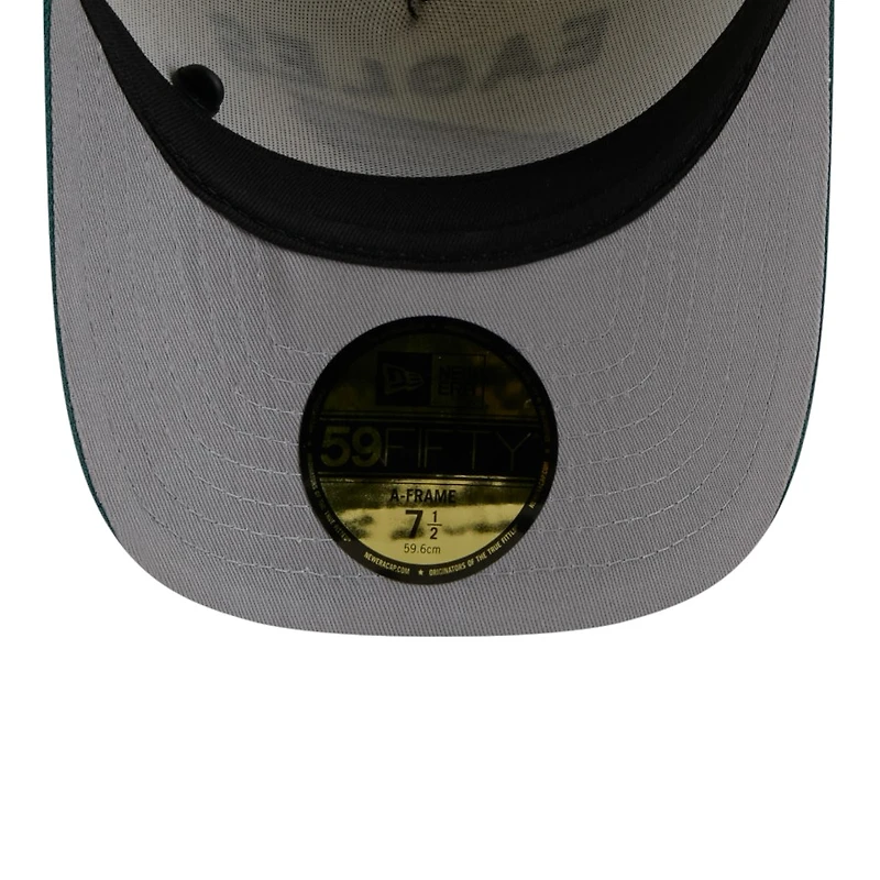 Philadelphia Eagles Cream and Midnight Green 2025 NFL Draft New Era A-Frame 59FIFTY Fitted Hat