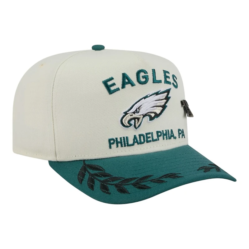 Philadelphia Eagles Cream and Midnight Green 2025 NFL Draft New Era A-Frame 59FIFTY Fitted Hat