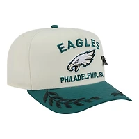 Philadelphia Eagles Cream and Midnight Green 2025 NFL Draft New Era A-Frame 59FIFTY Fitted Hat