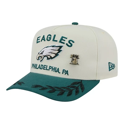 Philadelphia Eagles Cream and Midnight Green 2025 NFL Draft New Era A-Frame 59FIFTY Fitted Hat