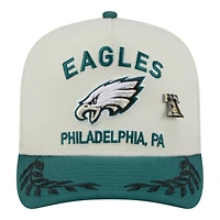 Philadelphia Eagles Cream and Midnight Green 2025 NFL Draft New Era A-Frame 59FIFTY Fitted Hat
