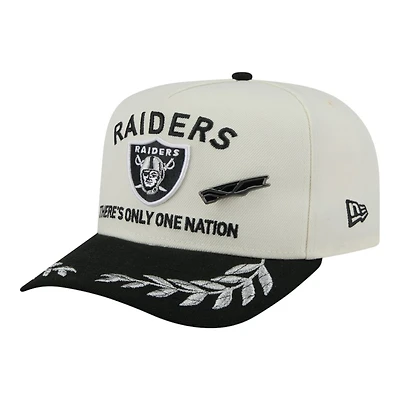 Las Vegas Raiders Cream and Black 2025 NFL Draft New Era A-Frame 59FIFTY Fitted Hat