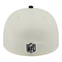 Las Vegas Raiders Cream and Black 2025 NFL Draft New Era A-Frame 59FIFTY Fitted Hat