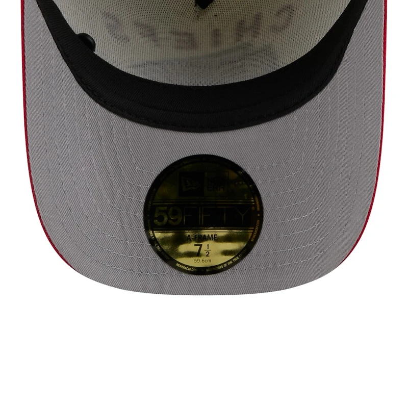 Kansas City Chiefs Cream and Red 2025 NFL Draft New Era A-Frame 59FIFTY Fitted Hat