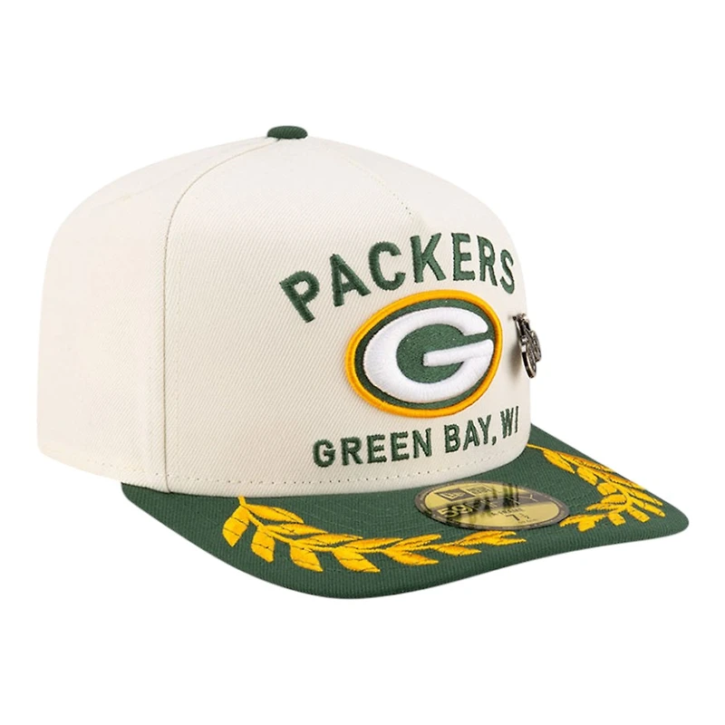 Green Bay Packers Cream and 2025 NFL Draft New Era A-Frame 59FIFTY Fitted Hat
