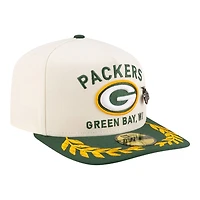 Green Bay Packers Cream and 2025 NFL Draft New Era A-Frame 59FIFTY Fitted Hat