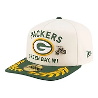 Green Bay Packers Cream and 2025 NFL Draft New Era A-Frame 59FIFTY Fitted Hat
