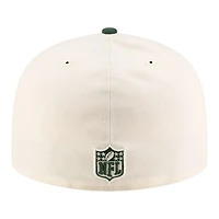 Green Bay Packers Cream and 2025 NFL Draft New Era A-Frame 59FIFTY Fitted Hat