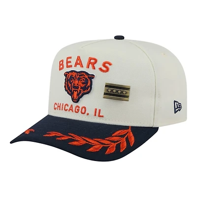 Chicago Bears Cream and Navy 2025 NFL Draft New Era A-Frame 59FIFTY Fitted Hat