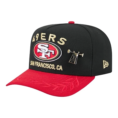 San Francisco 49ers Black and Red 2025 NFL Draft On Stage New Era A-Frame 59FIFTY Fitted Hat