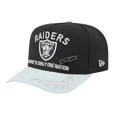 Las Vegas Raiders Black and Gray 2025 NFL Draft On Stage New Era A-Frame 59FIFTY Fitted Hat