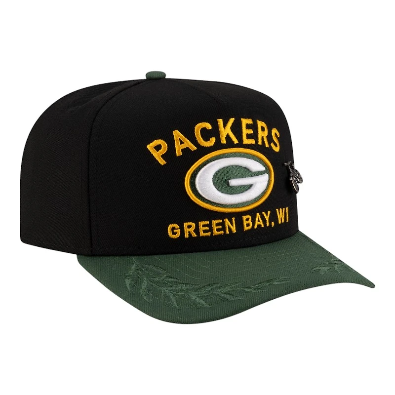 Green Bay Packers Black and 2025 NFL Draft On Stage New Era A-Frame 59FIFTY Fitted Hat