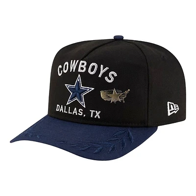 Dallas Cowboys Black and Navy 2025 NFL Draft On Stage New Era A-Frame 59FIFTY Fitted Hat