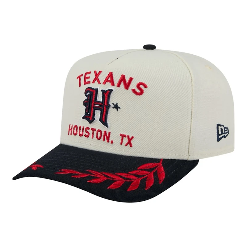 Houston Texans Cream and Navy 2025 NFL Draft New Era A-Frame 9FIFTY Snapback Hat