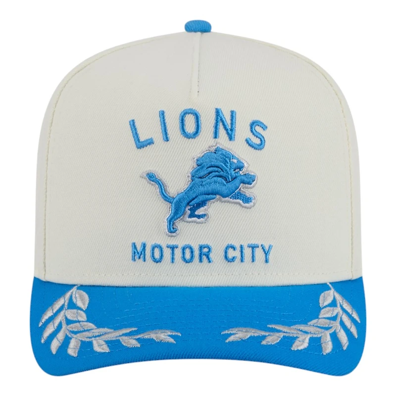 Detroit Lions Cream and Blue 2025 NFL Draft New Era A-Frame 9FIFTY Snapback Hat