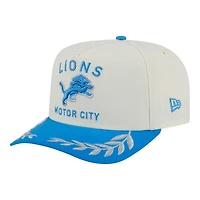 Detroit Lions Cream and Blue 2025 NFL Draft New Era A-Frame 9FIFTY Snapback Hat