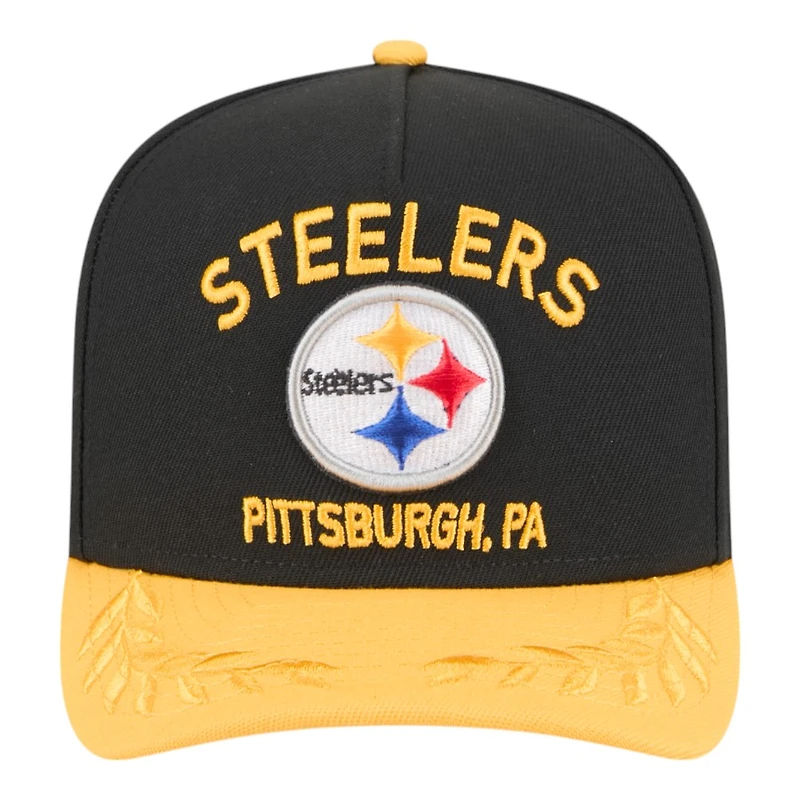 Pittsburgh Steelers Black and Yellow 2025 NFL Draft New Era A-Frame 9FIFTY Snapback Hat