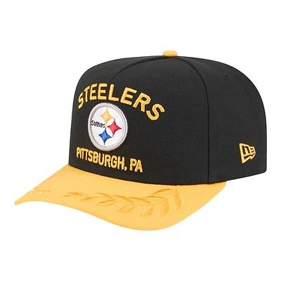 Pittsburgh Steelers Black and Yellow 2025 NFL Draft New Era A-Frame 9FIFTY Snapback Hat