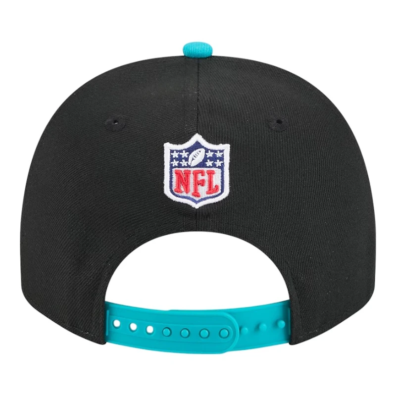 Miami Dolphins Black and Aqua Teal 2025 NFL Draft New Era A-Frame 9FIFTY Snapback Hat