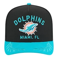 Miami Dolphins Black and Aqua Teal 2025 NFL Draft New Era A-Frame 9FIFTY Snapback Hat
