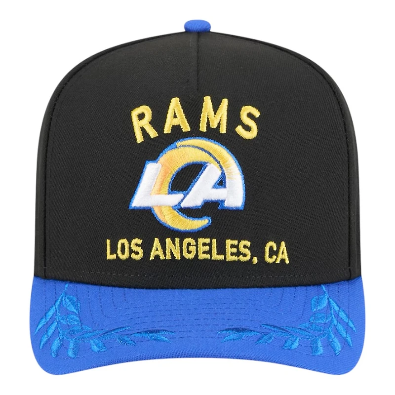 Los Angeles Rams Black and Royal 2025 NFL Draft New Era A-Frame 9FIFTY Snapback Hat