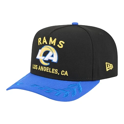 Los Angeles Rams Black and Royal 2025 NFL Draft New Era A-Frame 9FIFTY Snapback Hat