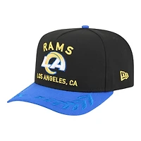 Los Angeles Rams Black and Royal 2025 NFL Draft New Era A-Frame 9FIFTY Snapback Hat