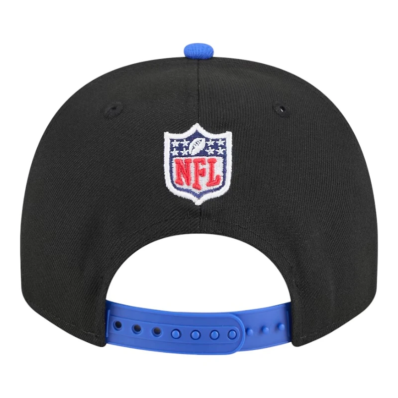 Los Angeles Rams Black and Royal 2025 NFL Draft New Era A-Frame 9FIFTY Snapback Hat