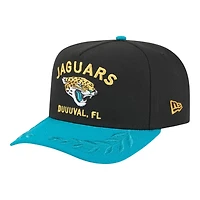 Jacksonville Jaguars Black and Teal 2025 NFL Draft New Era A-Frame 9FIFTY Snapback Hat