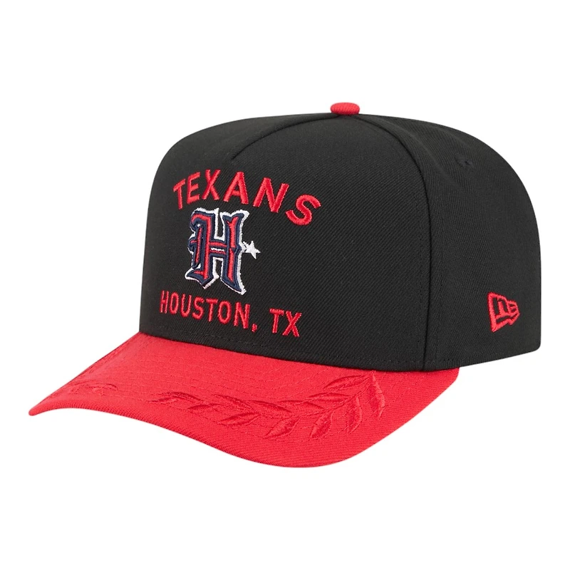 Houston Texans Black and Red 2025 NFL Draft New Era A-Frame 9FIFTY Snapback Hat