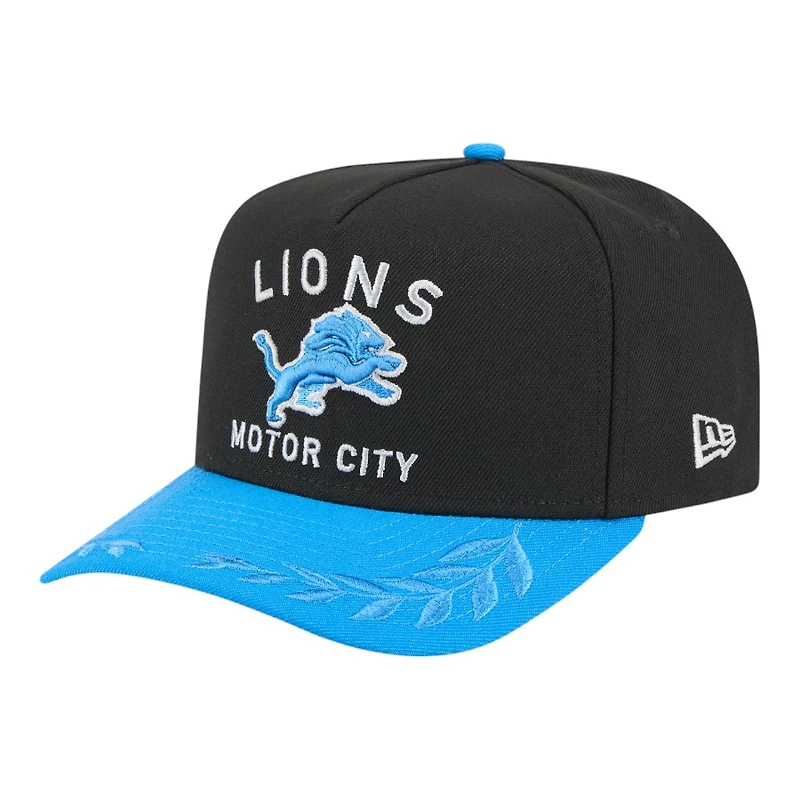 Detroit Lions Black and Blue 2025 NFL Draft New Era A-Frame 9FIFTY Snapback Hat