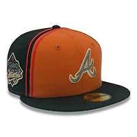 Atlanta Braves Black and Orange 1999 World Series Patch Green UV New Era 59FIFTY Fitted Hat