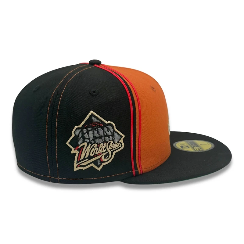 Atlanta Braves Black and Orange 1999 World Series Patch Green UV New Era 59FIFTY Fitted Hat
