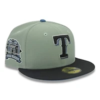 Texas Rangers Everest Green Two Tone Final Season Patch Indigo UV New Era 59FIFTY Fitted Hat