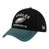 Philadelphia Eagles Black and Midnight Green 2025 NFL Draft New Era 39THIRTY Flex Hat
