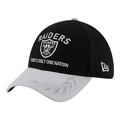 Las Vegas Raiders Black and Gray 2025 NFL Draft New Era 39THIRTY Flex Hat