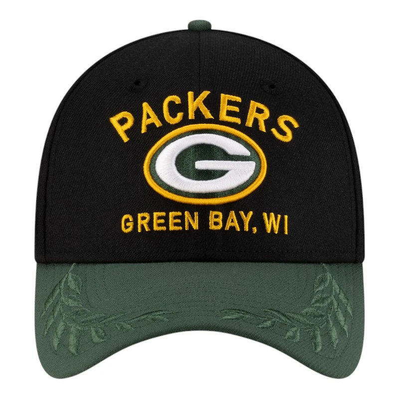Green Bay Packers Black and 2025 NFL Draft New Era 39THIRTY Flex Hat