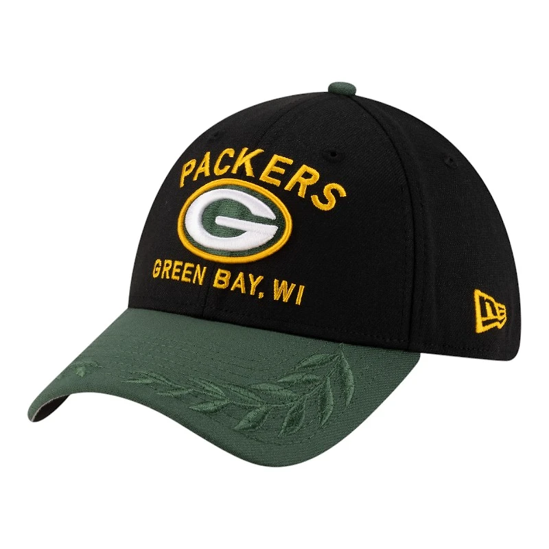 Green Bay Packers Black and 2025 NFL Draft New Era 39THIRTY Flex Hat