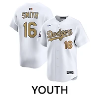 Youth Los Angeles Dodgers Will Smith 2025 Gold Collection Nike Limited White Home Player Jersey