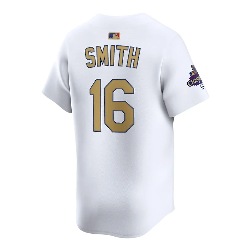 Youth Los Angeles Dodgers Will Smith 2025 Gold Collection Nike Limited White Home Player Jersey