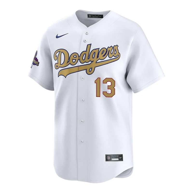 Youth Los Angeles Dodgers Max Muncy 2025 Gold Collection Nike Limited White Home Player Jersey