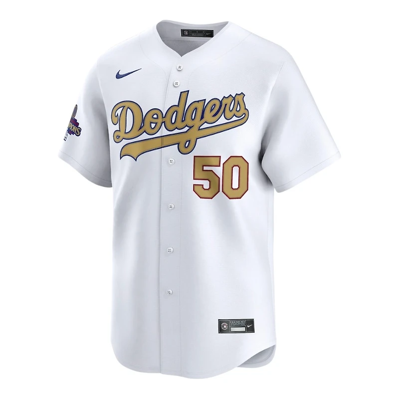 Los Angeles Dodgers Mookie Betts White 2025 Gold Collection Nike Limited Player Jersey