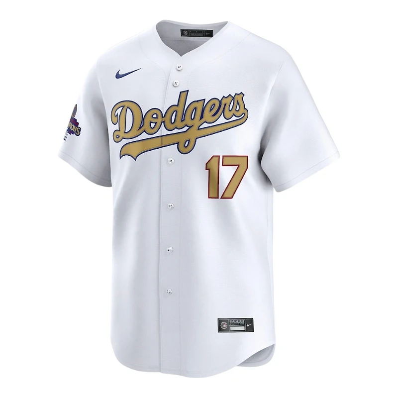 Los Angeles Dodgers Shohei Ohtani White 2025 Gold Collection Nike Limited Player Jersey