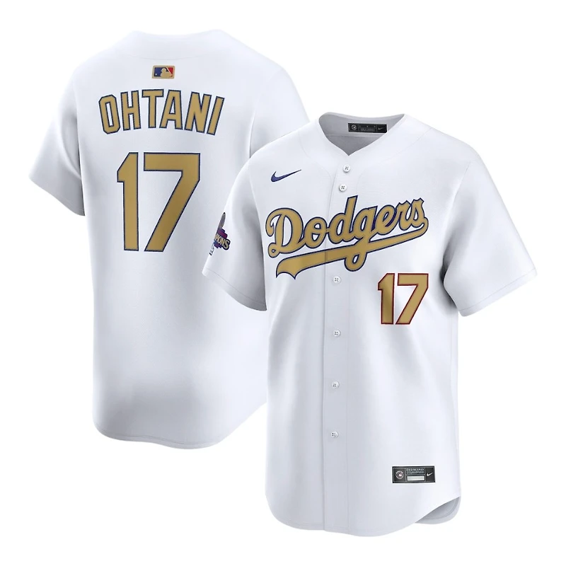 Los Angeles Dodgers Shohei Ohtani White 2025 Gold Collection Nike Limited Player Jersey