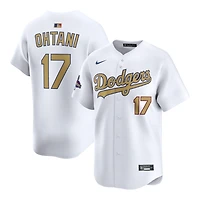 Los Angeles Dodgers Shohei Ohtani White 2025 Gold Collection Nike Limited Player Jersey