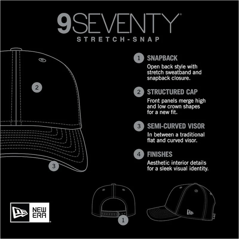 Chicago Blackhawks Black Basic New Era 9SEVENTY Stretch-Snap Hat