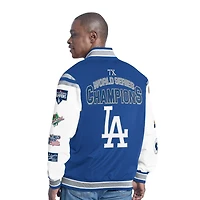 Los Angeles Dodgers Royal G-III Sports by Carl Banks Recruit Commemorative Full-Snap Varsity Jacket