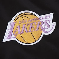 Los Angeles Lakers Black and White Team Origins Mitchell & Ness Full-Snap Varsity Jacket